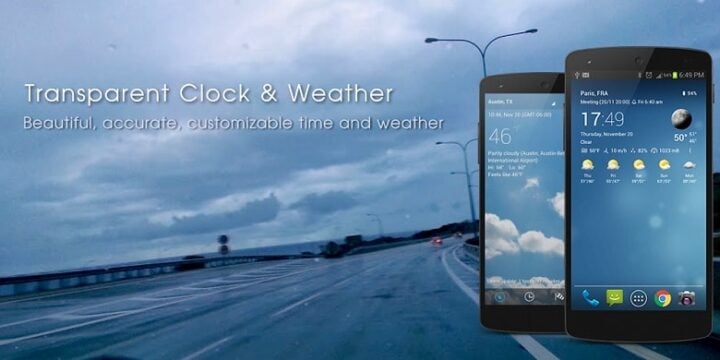 Transparent Clock & Weather